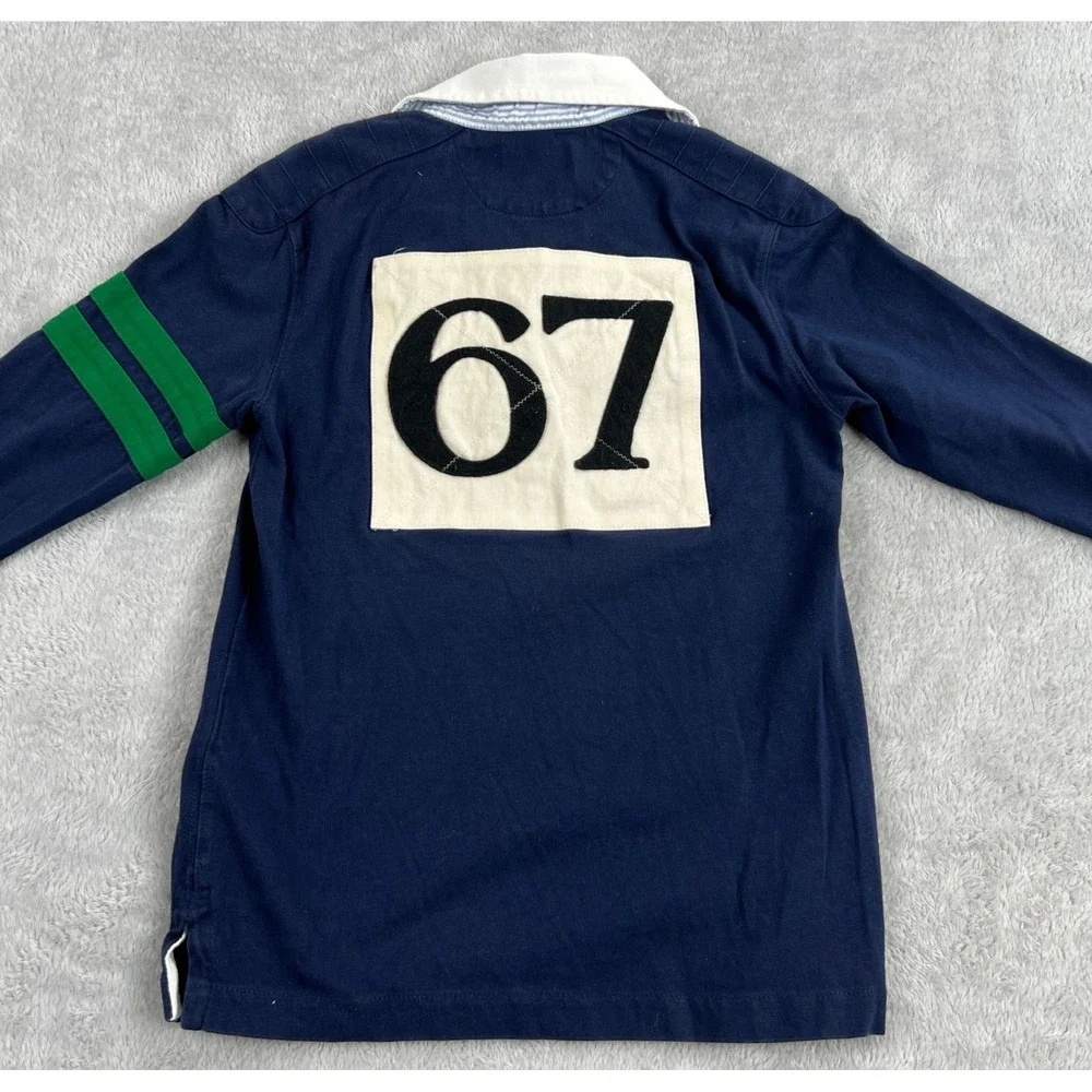 Polo Ralph Lauren 67 Big Pony Rugby Shirt Kids 6 Navy Long Sleeve Varsity Preppy